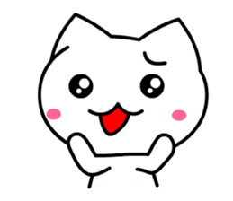 Tomo's Cute Cat White (English) sticker #5474241