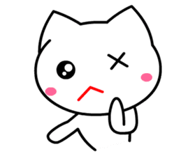 Tomo's Cute Cat White (English) sticker #5474242