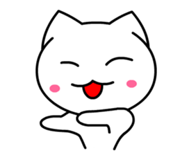 Tomo's Cute Cat White (English) sticker #5474243