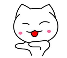 Tomo's Cute Cat White (English) sticker #5474243