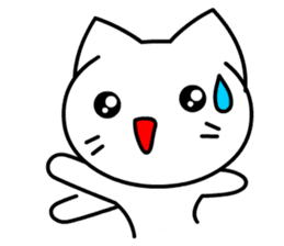 Tomo's Cute Cat White (English) sticker #5474244