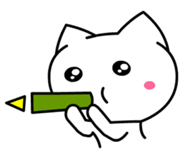 Tomo's Cute Cat White (English) sticker #5474246