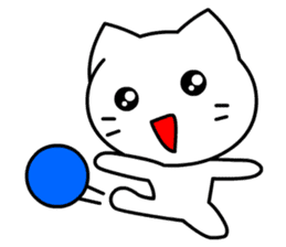 Tomo's Cute Cat White (English) sticker #5474248