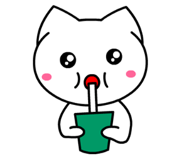 Tomo's Cute Cat White (English) sticker #5474249