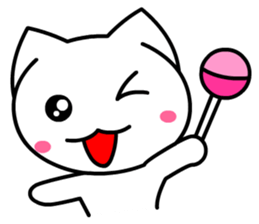 Tomo's Cute Cat White (English) sticker #5474250