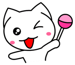 Tomo's Cute Cat White (English) sticker #5474250