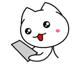 Tomo's Cute Cat White (English) sticker #5474251