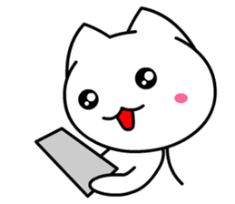 Tomo's Cute Cat White (English) sticker #5474251