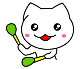 Tomo's Cute Cat White (English) sticker #5474254