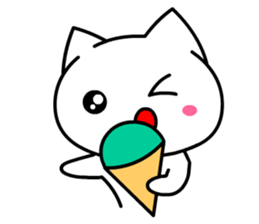 Tomo's Cute Cat White (English) sticker #5474255