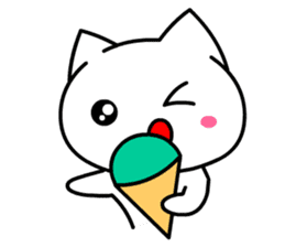 Tomo's Cute Cat White (English) sticker #5474255