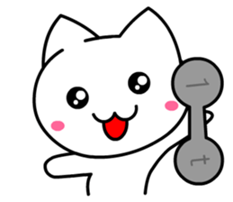 Tomo's Cute Cat White (English) sticker #5474256