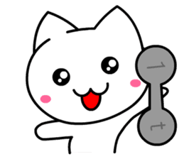 Tomo's Cute Cat White (English) sticker #5474256