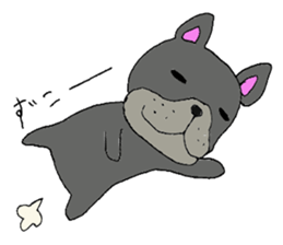 Bull dog and cat sticker #5477422