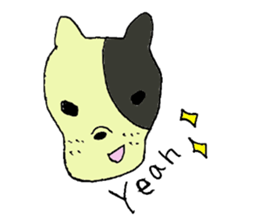 Bull dog and cat sticker #5477427