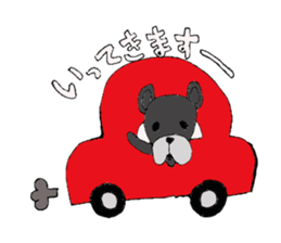 Bull dog and cat sticker #5477437