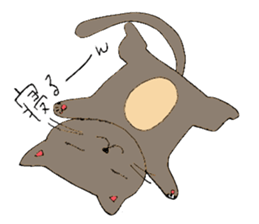 Bull dog and cat sticker #5477440