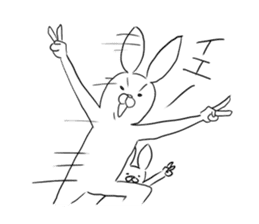 Cute rabbit is parent and child sticker #5477866