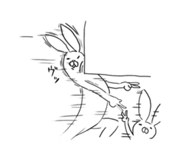 Cute rabbit is parent and child sticker #5477867