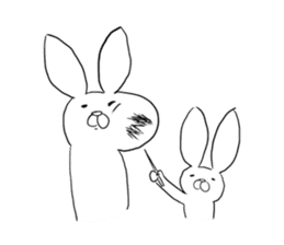 Cute rabbit is parent and child sticker #5477868