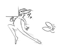 Cute rabbit is parent and child sticker #5477877