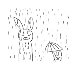 Cute rabbit is parent and child sticker #5477886