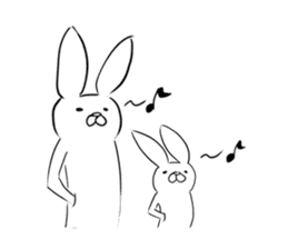 Cute rabbit is parent and child sticker #5477889