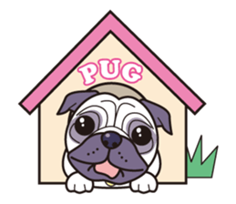 One day of love dog "Pug" sticker #5482501