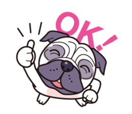 One day of love dog "Pug" sticker #5482521