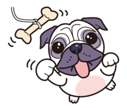 One day of love dog "Pug" sticker #5482534
