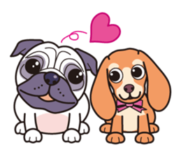 One day of love dog "Pug" sticker #5482539