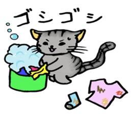 Cat that work hard to care sticker #5482880