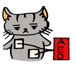 Cat that work hard to care sticker #5482894