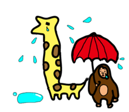 animal-zoo!Gorilla-san and Giraffe-san sticker #5483734