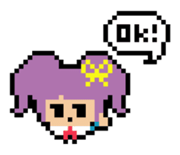 kakukaku pixel girl sticker #5485100