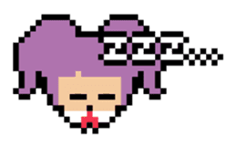 kakukaku pixel girl sticker #5485109