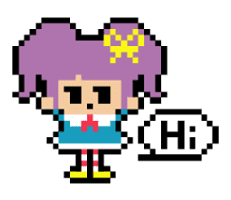 kakukaku pixel girl sticker #5485117