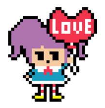 kakukaku pixel girl sticker #5485118