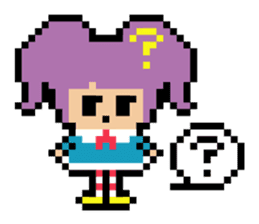 kakukaku pixel girl sticker #5485119