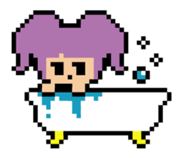 kakukaku pixel girl sticker #5485120