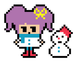 kakukaku pixel girl sticker #5485121