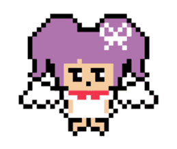 kakukaku pixel girl sticker #5485126