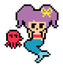 kakukaku pixel girl sticker #5485127