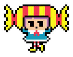 kakukaku pixel girl sticker #5485135