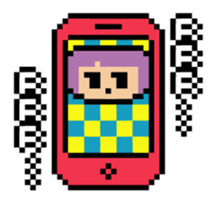 kakukaku pixel girl sticker #5485139