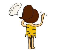 Primitive man girl Uhoko chan sticker #5491237