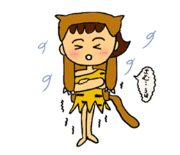 Primitive man girl Uhoko chan sticker #5491243