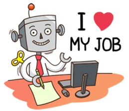 Salary robot sticker #5493559
