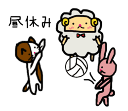 A sheep and cat and rabbit2 sticker #5506287