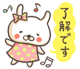 Pretty girlish rabbit. sticker #5507229